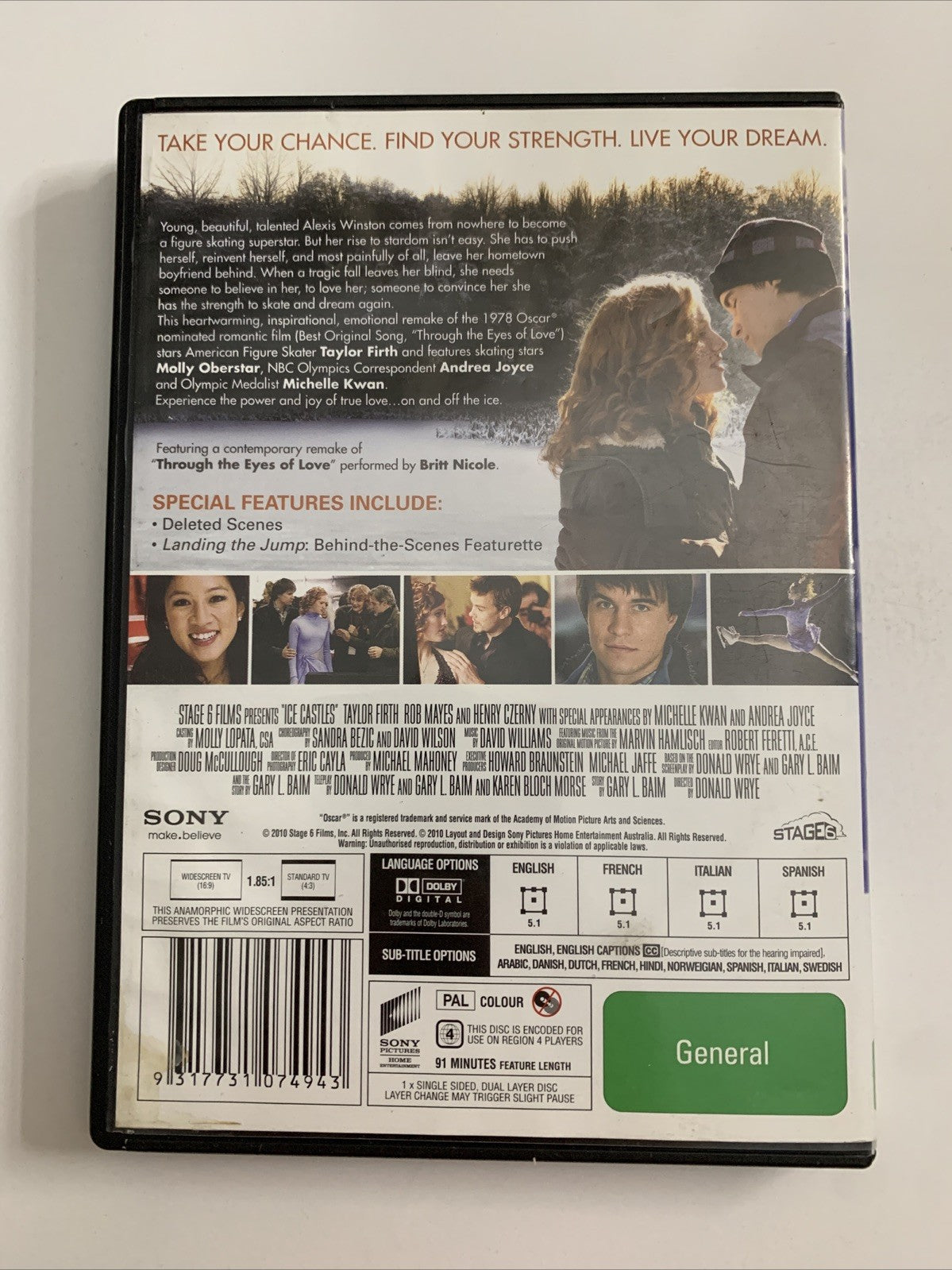 Ice Castles (DVD, 2009) Michael Ray Fox, Taylor Firth, Michelle Kwan Region 4