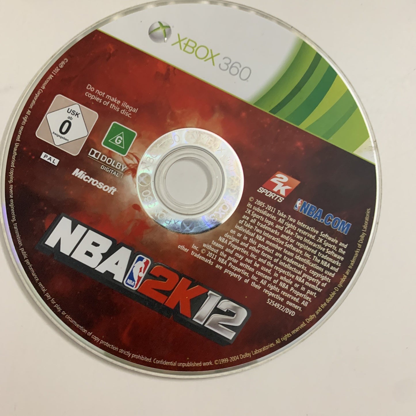 NBA 2K12  Microsoft XBOX 360 PAL 2012 Basketball Game Complete