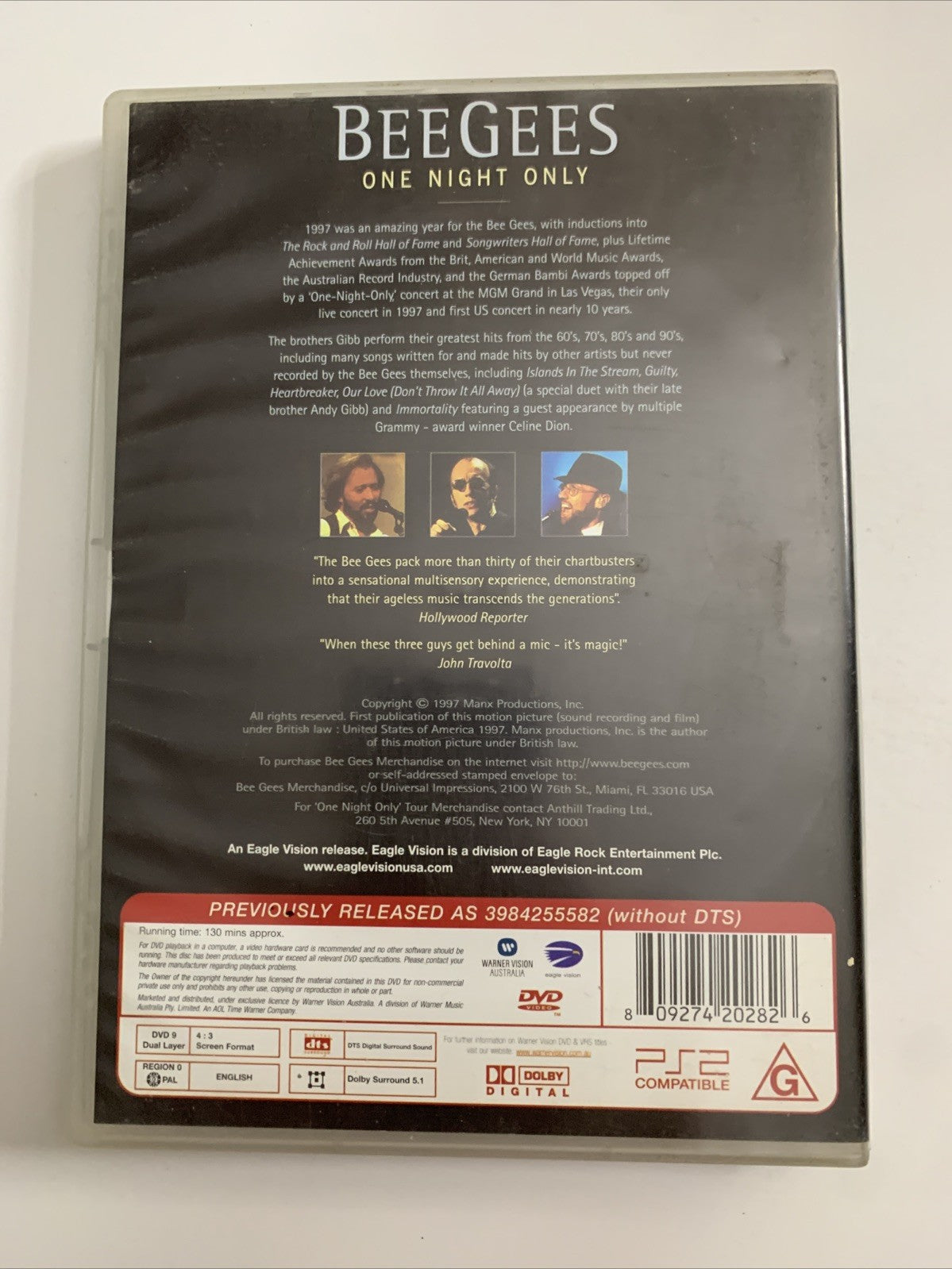 Bee Gees – One Night Only (DVD, 1997) All Regions