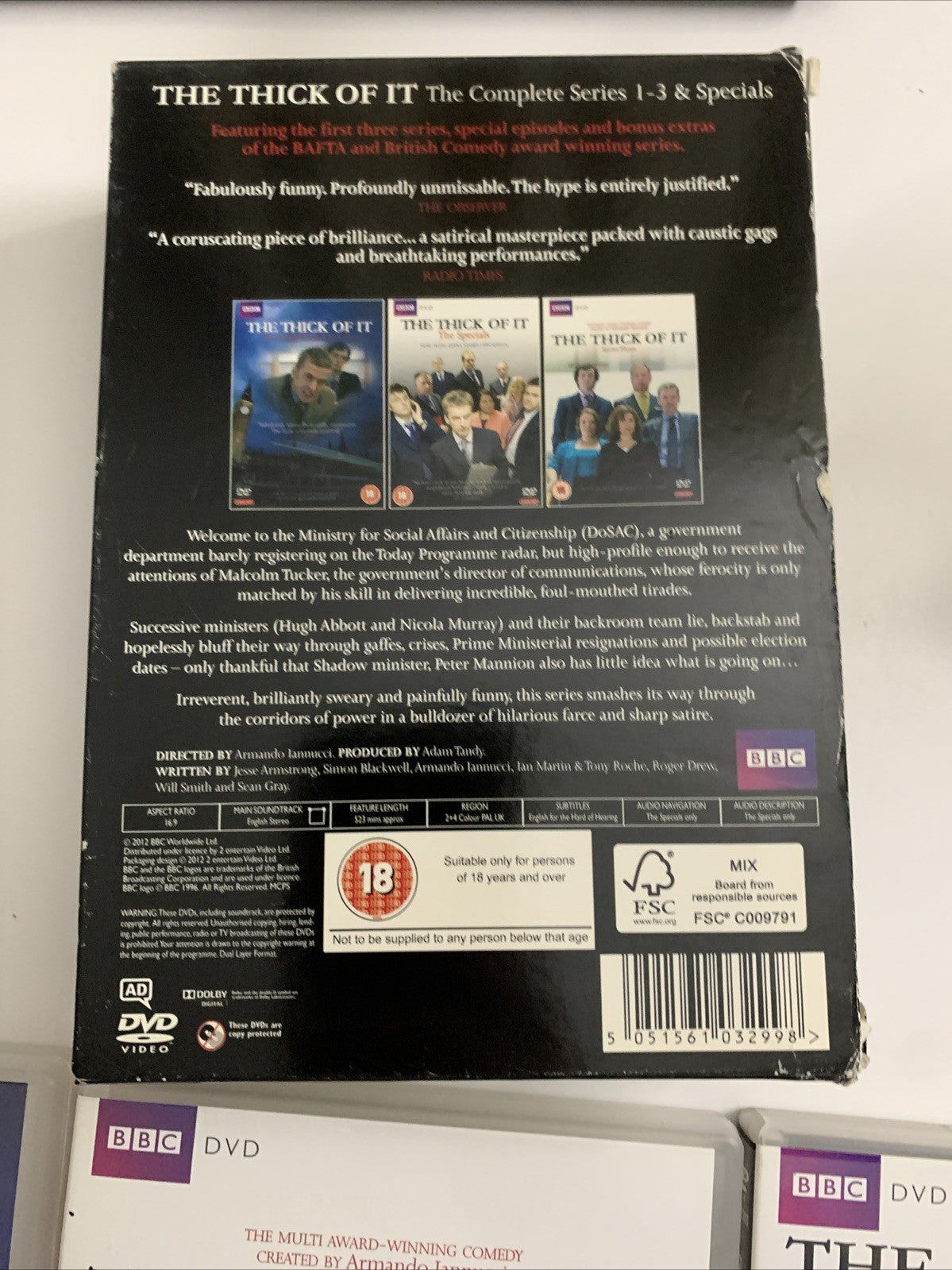 The Thick Of It: The Complete Series 1-3 & Specials (DVD, 2011) Region 4 &2