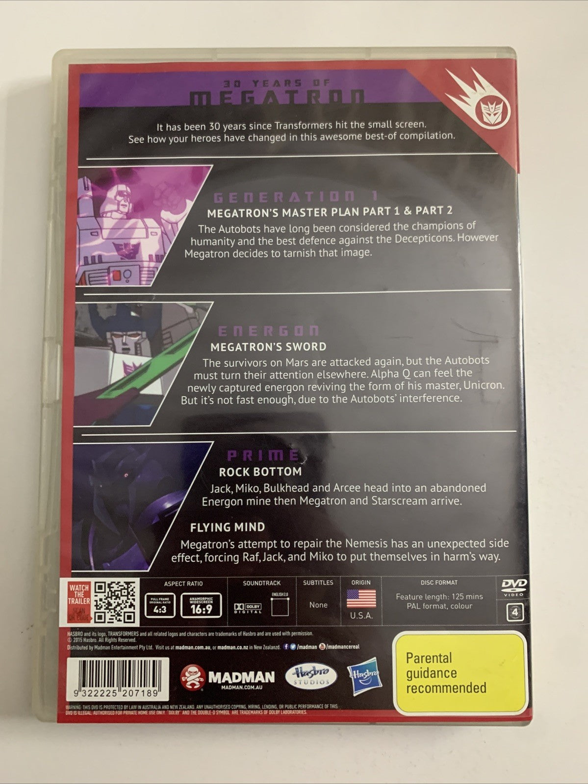 Transformers 30 Years Of Megatron (DVD, 2015) Animation Madman Region 4