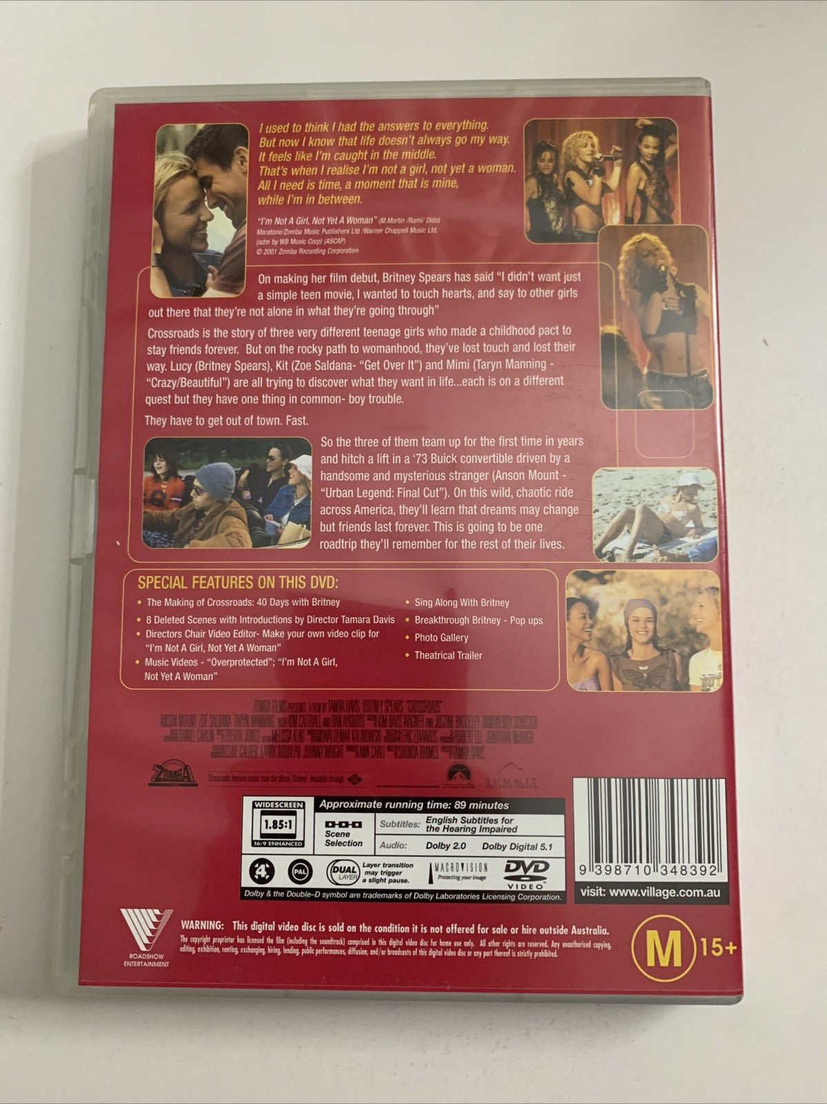 Crossroads (DVD, 2001) Dan Aykroyd, Justin Long, Britney Spears Region 4