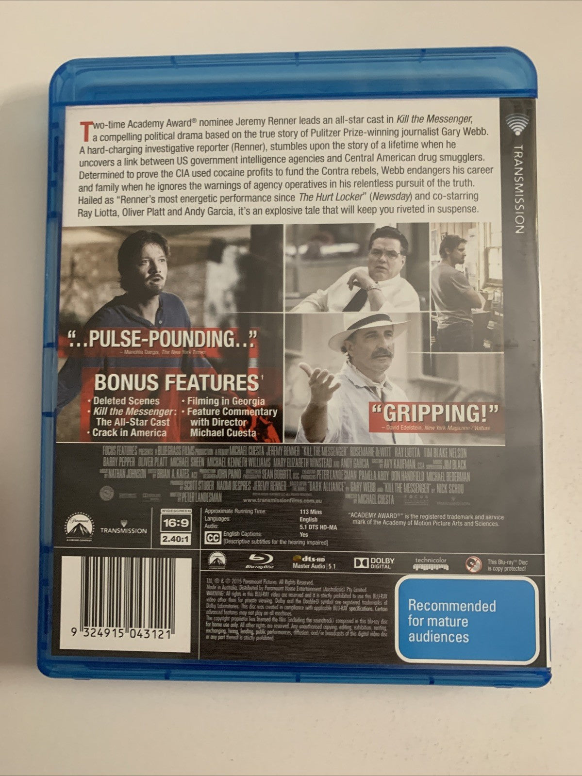 Kill The Messenger (Blu-ray, 2014) Jeremy Renner Region B