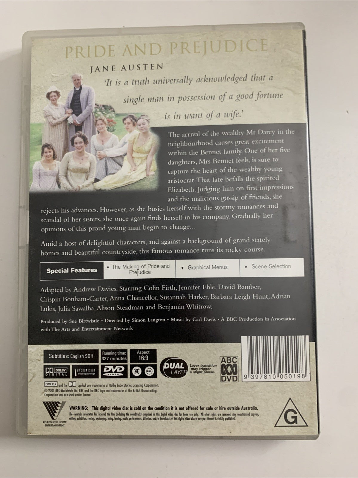 Pride And Prejudice (DVD, 1995) Jennifer Ehle, Colin Firth, Julie Sawalha Region 4