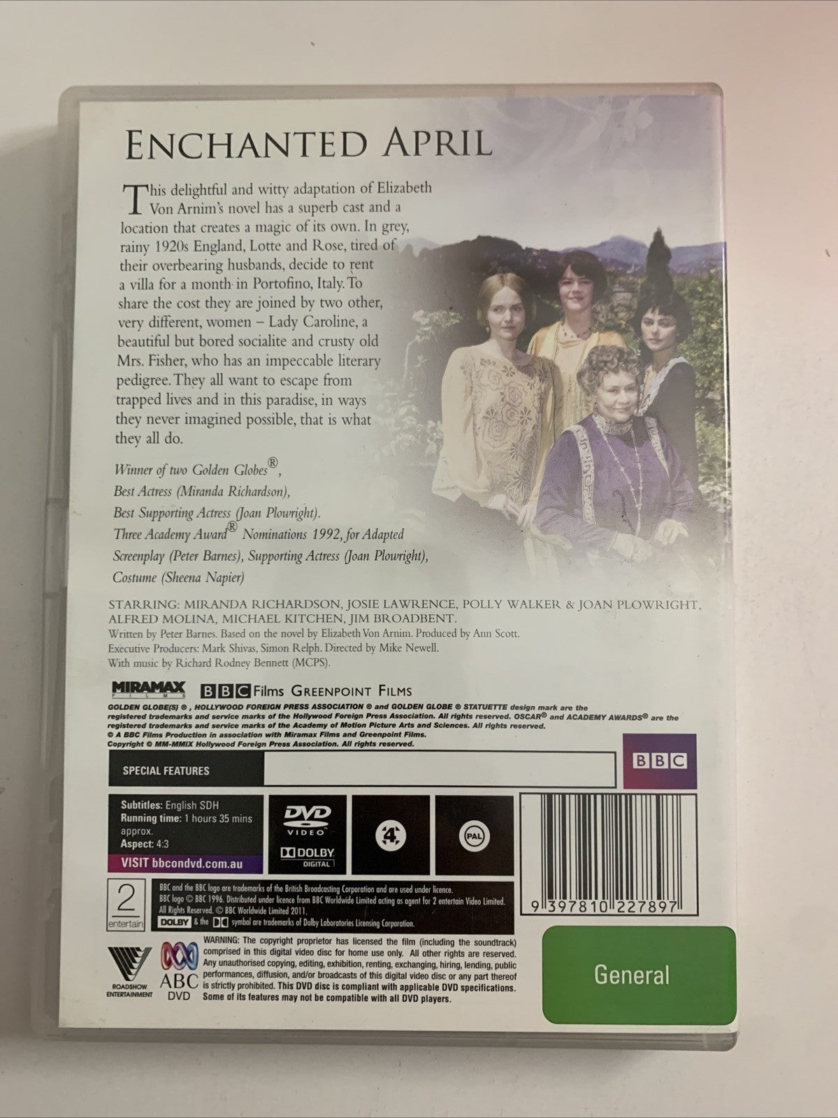 Enchanted April (DVD, 1992) Josie Lawrence, Miranda Richardson BBC Region 4
