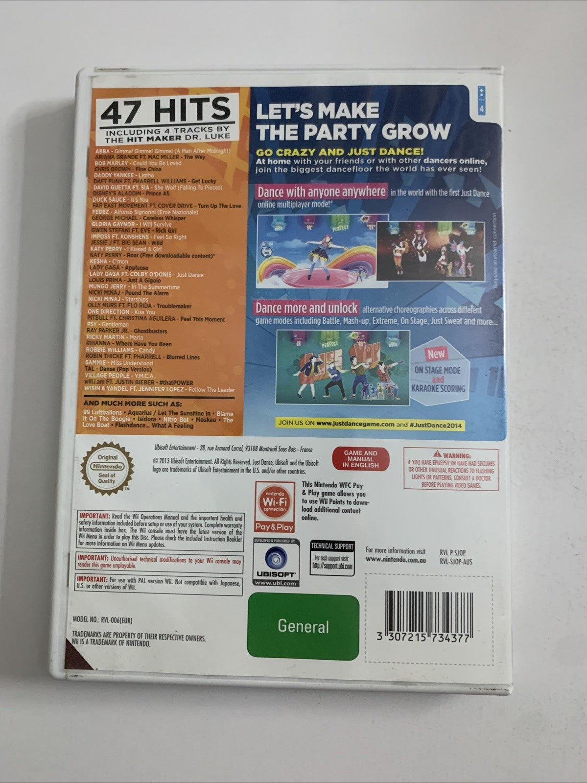 Just Dance 2014 Nintendo Wii PAL Game Complete