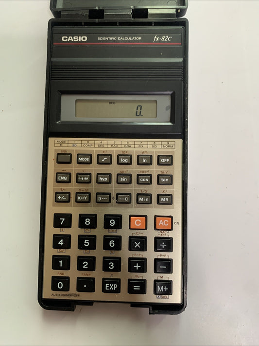 Casio Fx-82c Scientific Calculator With Cover Vintage Retro 1980's