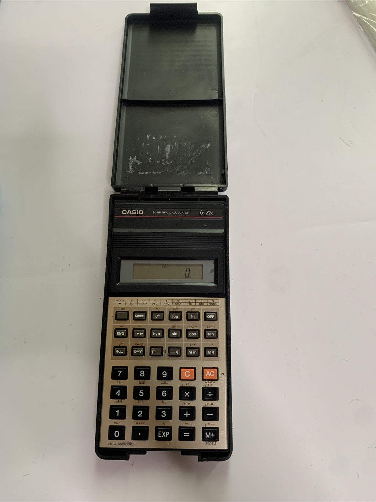 Casio Fx-82c Scientific Calculator With Cover Vintage Retro 1980's