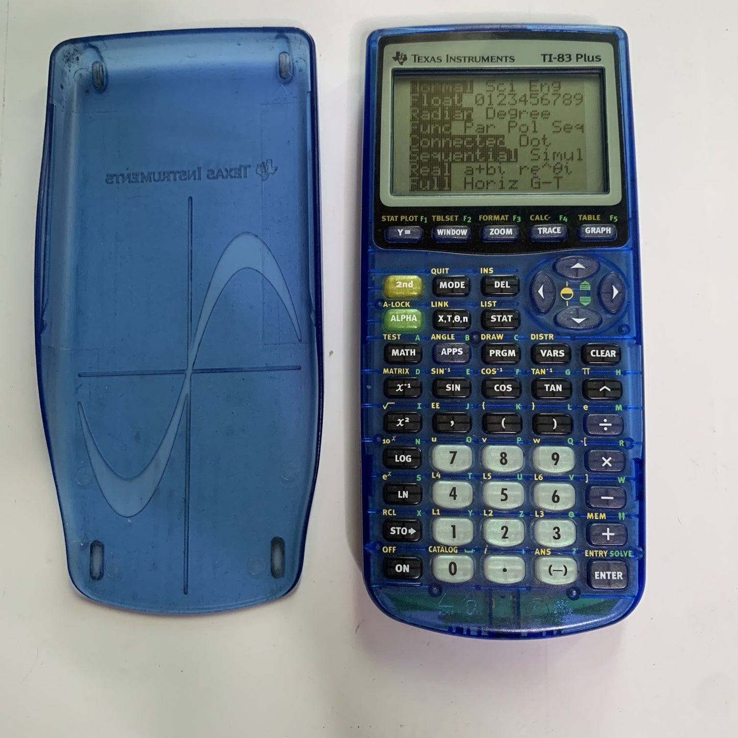 Texas Instruments TI-83 Plus Graphic Calculator Blue With Cover