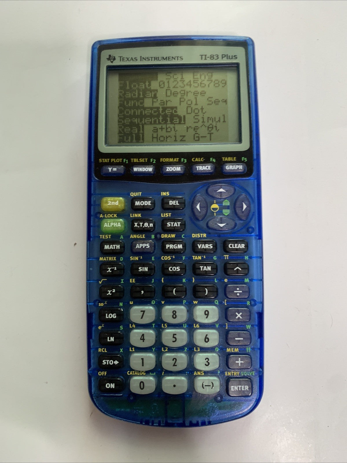 Texas Instruments TI-83 Plus Graphic Calculator Blue With Cover
