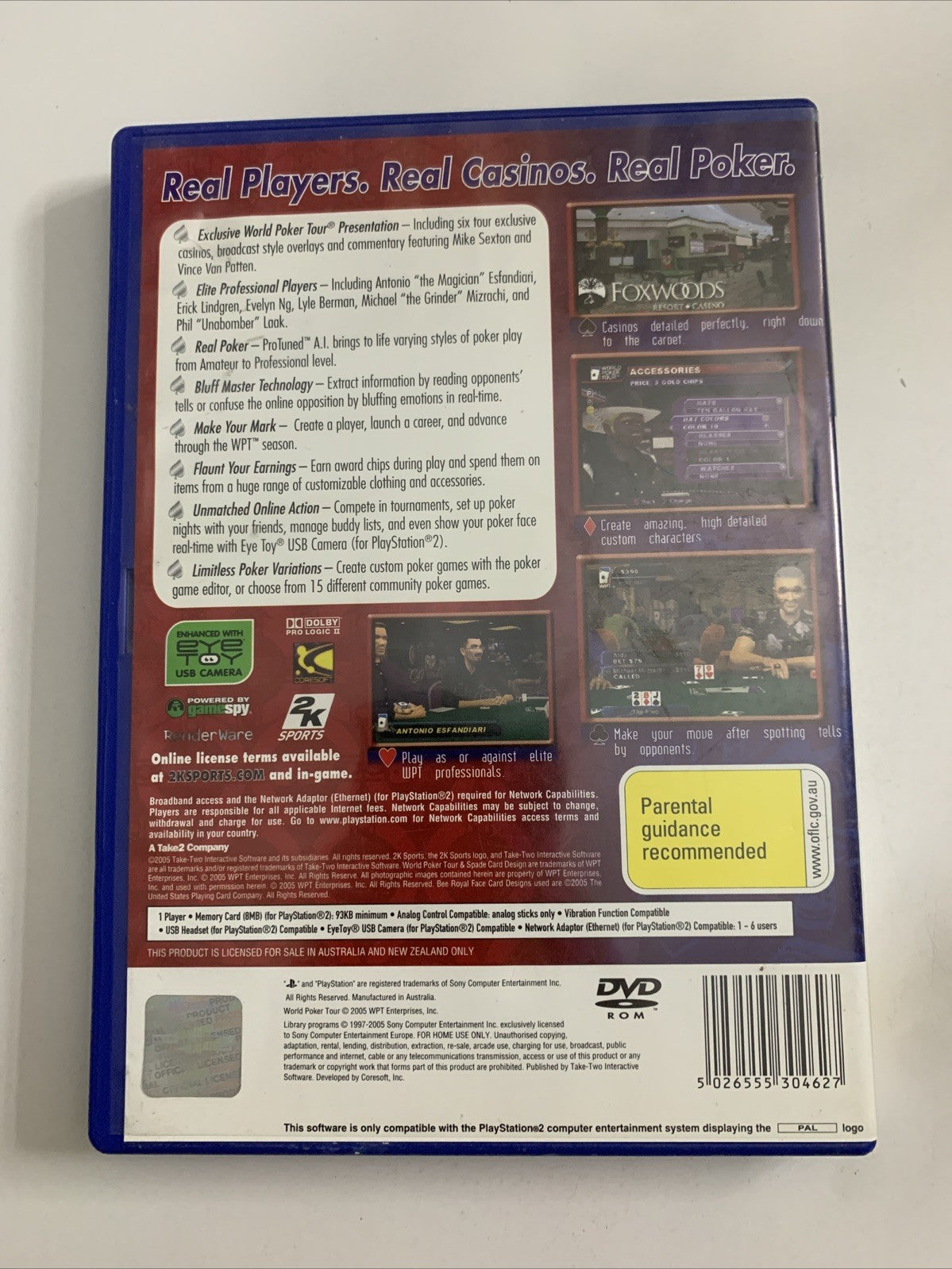 World Poker Tour PS2 Sony PlayStation 2 PAL 2005 Game