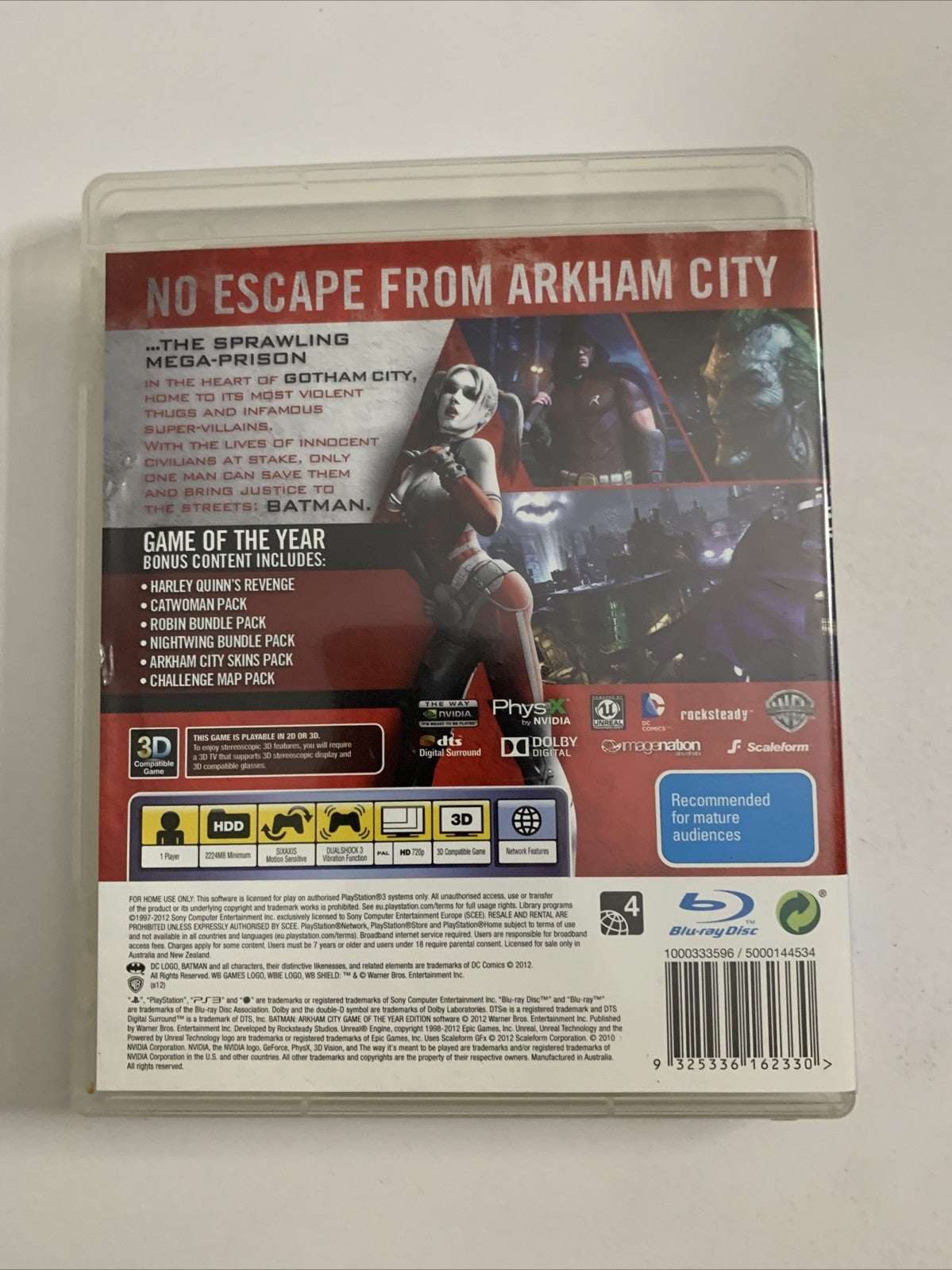 Batman Arkham City GOTY PS3 Sony PlayStation 3 2012 Game Complete