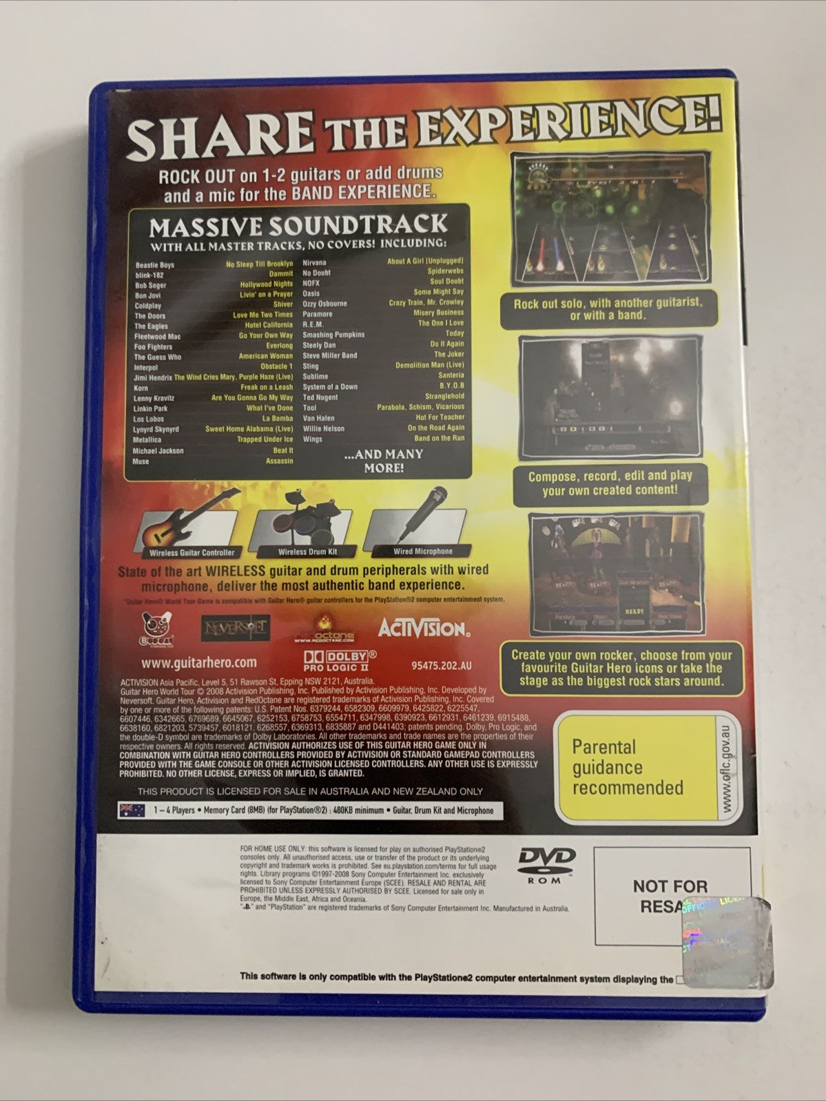 Guitar Hero World Tour PS2 Sony PlayStation 2 PAL Game