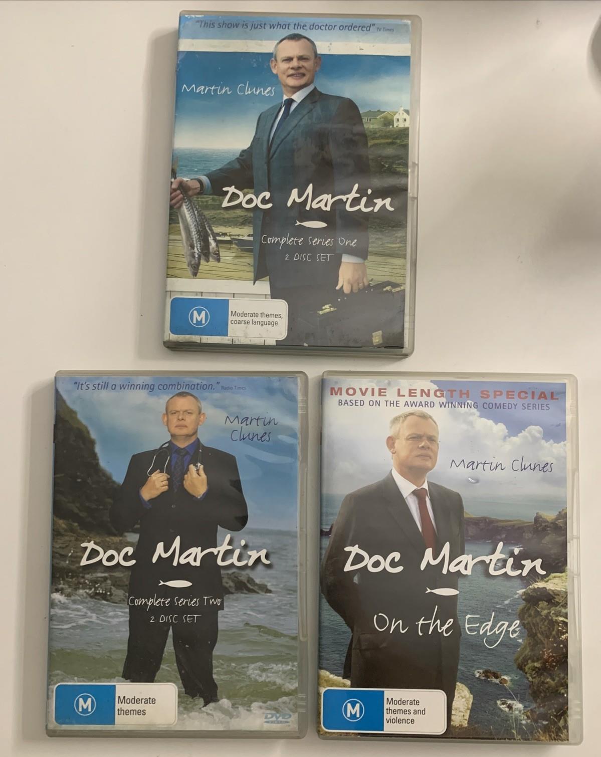 Doc Martin Series 1 & 2 + On The Edge (DVD, 2004) Martin Clunes  Region 4