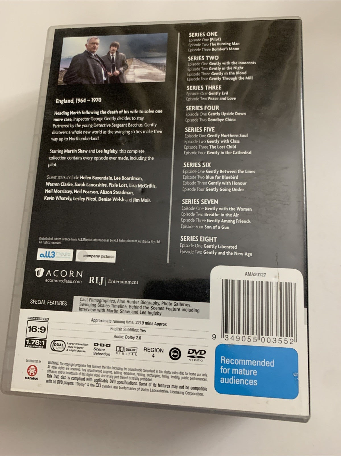 George Gently : Series 1-8  (DVD, 2017) Region 4 Missing 1 Disc