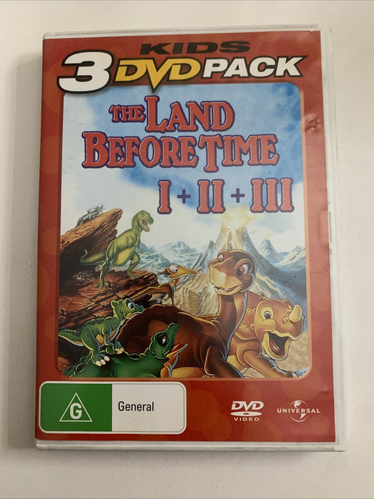 Land Before Time I, II, III (DVD) 3 Movie Animation Region 4 &2