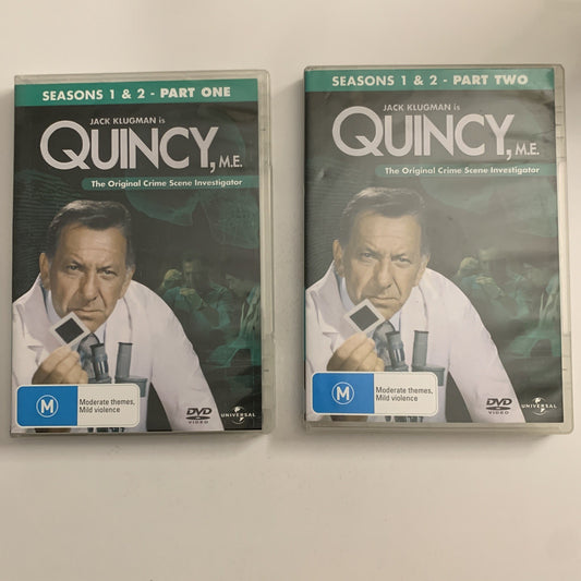Quincy M.E : Seasons 1-2 (DVD, 1976) Jack Klugman, Jamie Lee Curtis Region 4