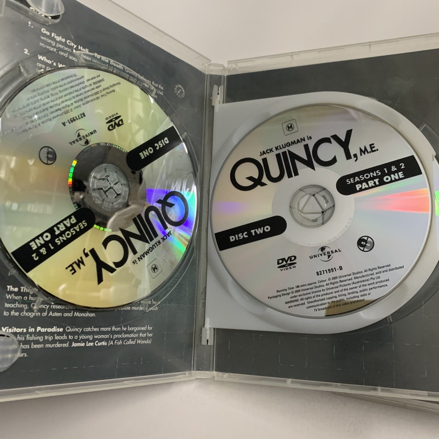 Quincy M.E : Seasons 1-2 (DVD, 1976) Jack Klugman, Jamie Lee Curtis Region 4