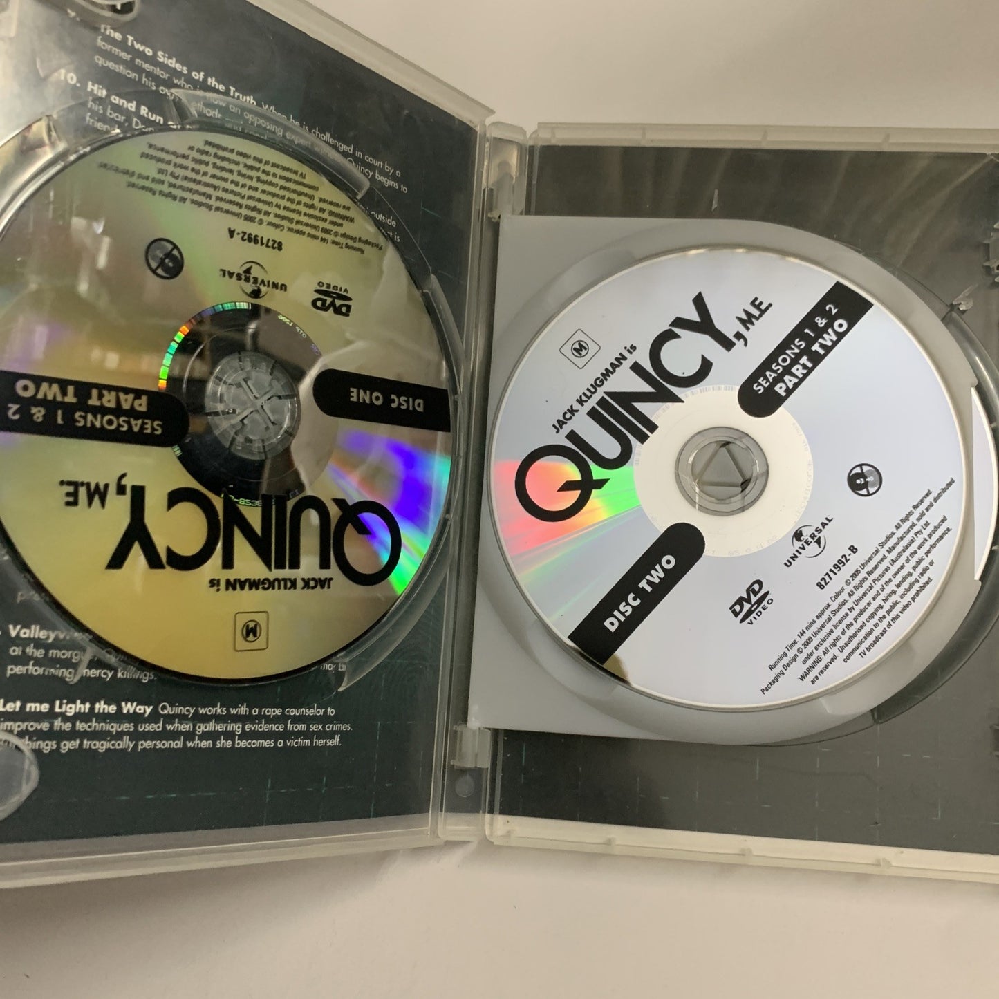 Quincy M.E : Seasons 1-2 (DVD, 1976) Jack Klugman, Jamie Lee Curtis Region 4