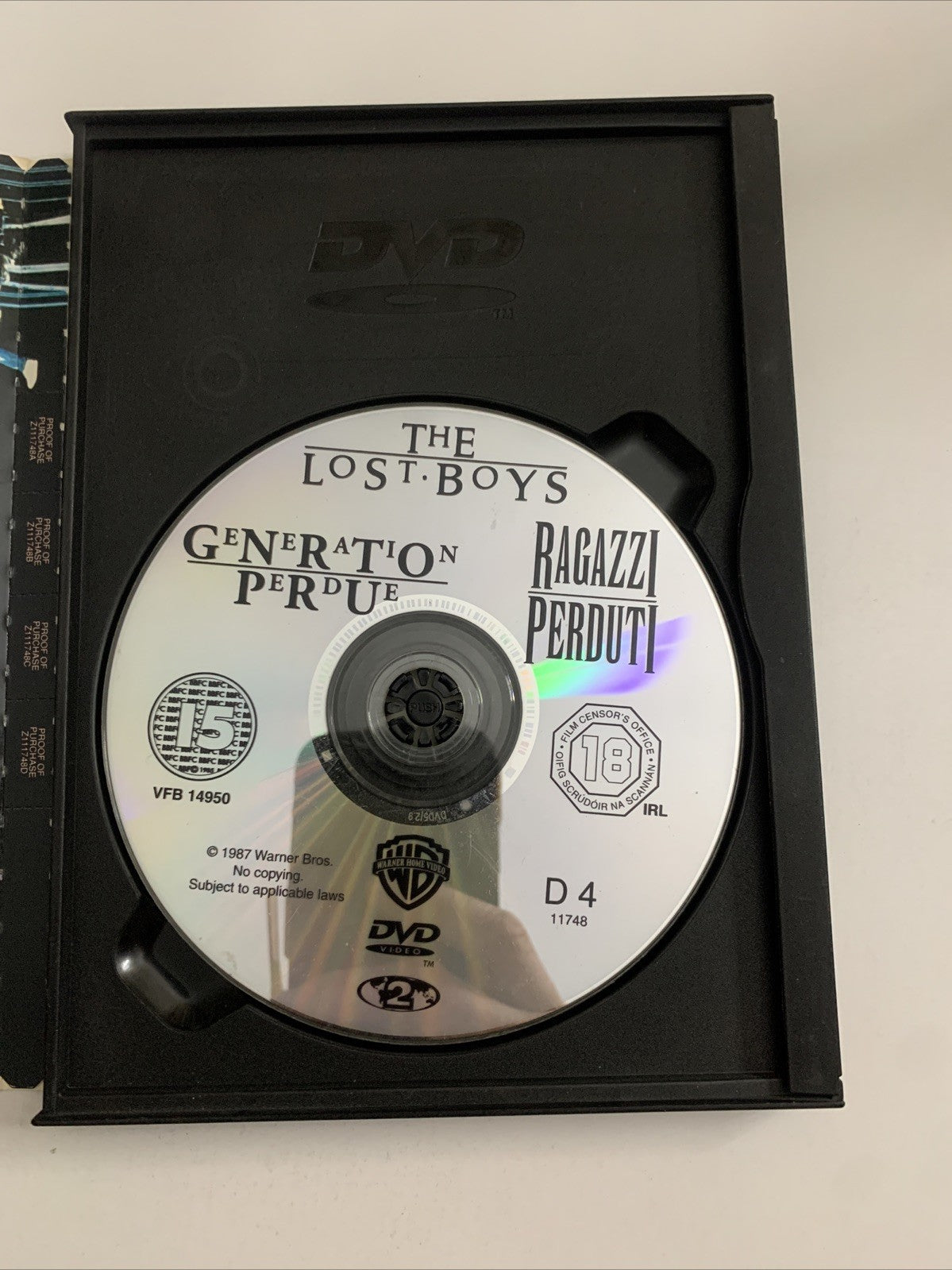 The Lost Boys (DVD, 1987) Corey Feldman, Kiefer Sutherland  Region 2
