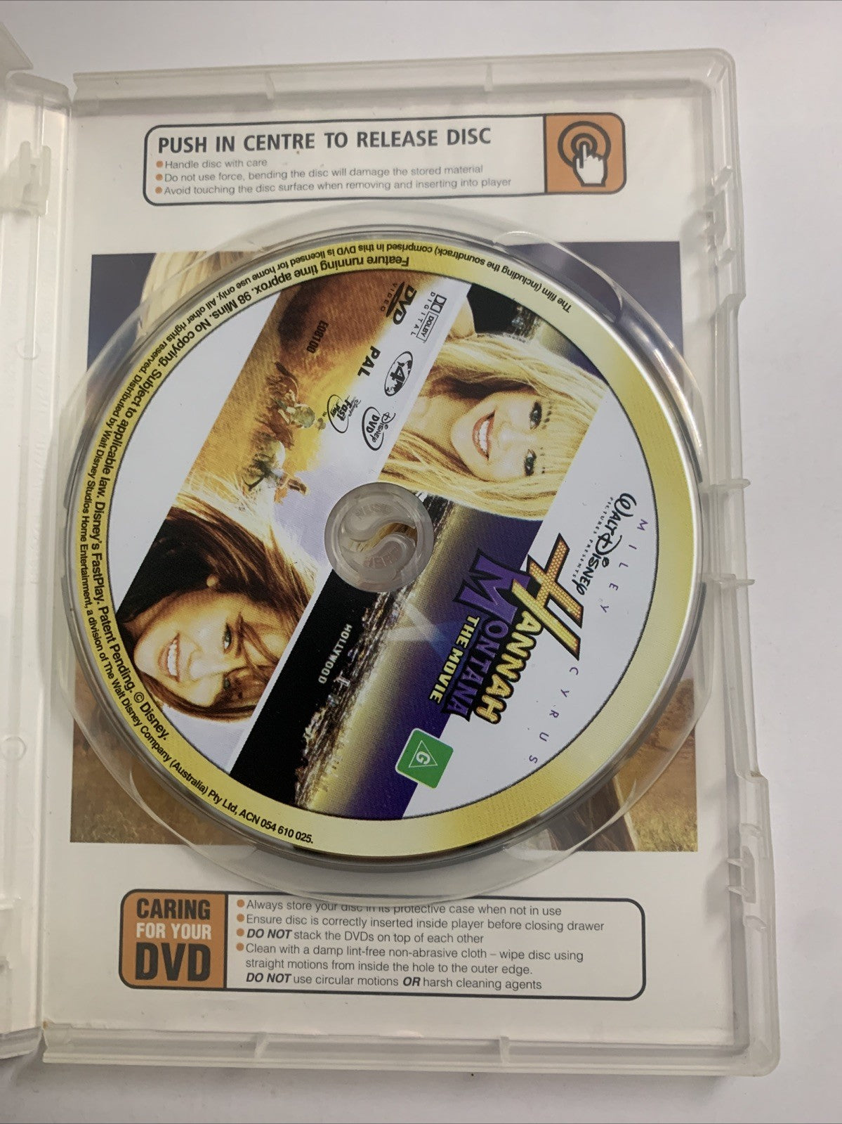Hannah Montana The Movie (DVD, 2009) Miley Cyrus, Taylor Swift Region 4
