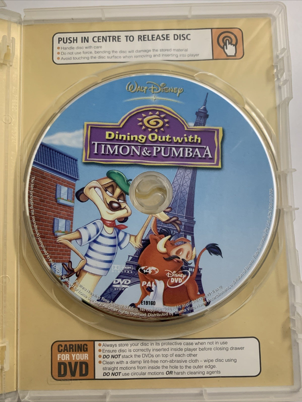 Dining Out With Timon And Pumbaa (DVD, 2004) Disney Animation Region 4