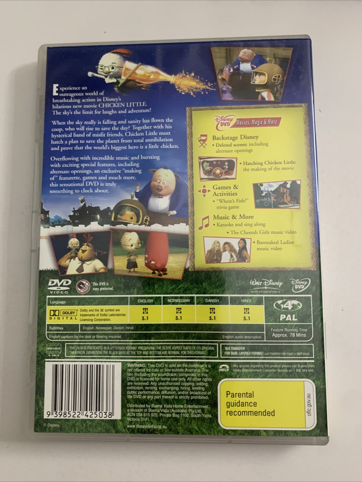 Chicken Little (DVD, 2005) Disney Animation Region 4 NEW