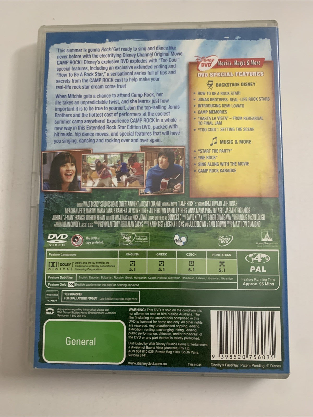 Camp Rock : Extended Rock Star Edition (DVD, 2008) Disney Region 4