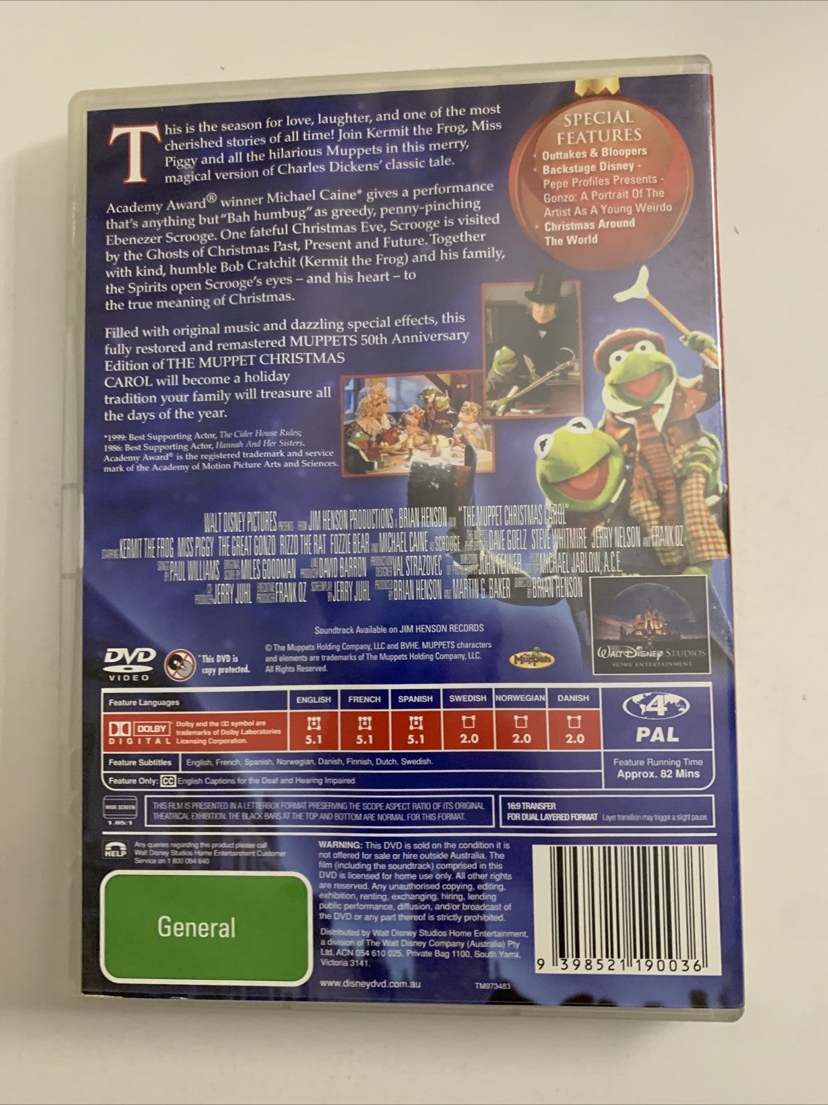 The Muppet Christmas Carol (50th Anniversary Edition, DVD, 1993)  Region 4