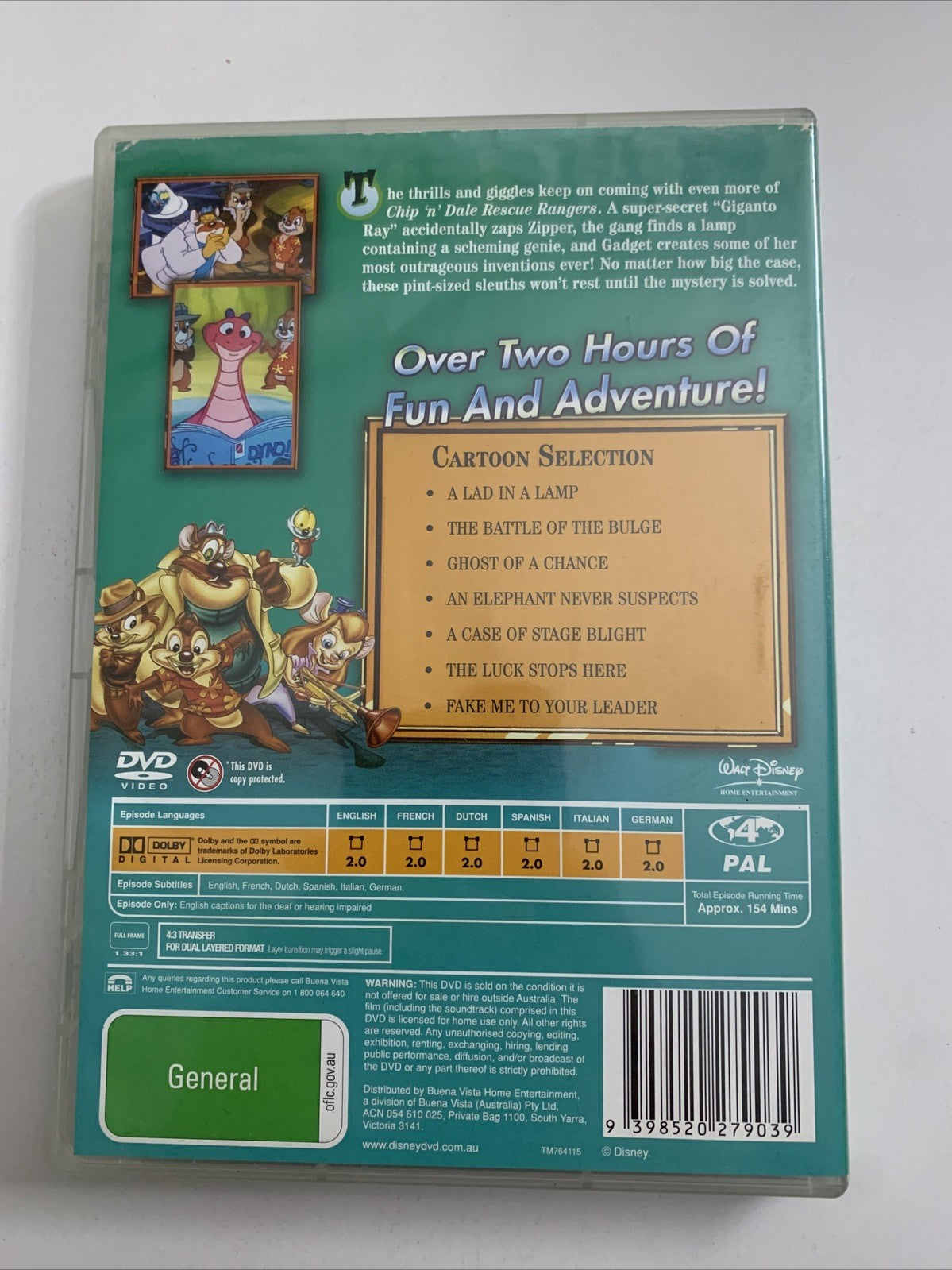 Chip 'n Dale : Volume 3 (DVD, 1989) Disney Animation Region 4