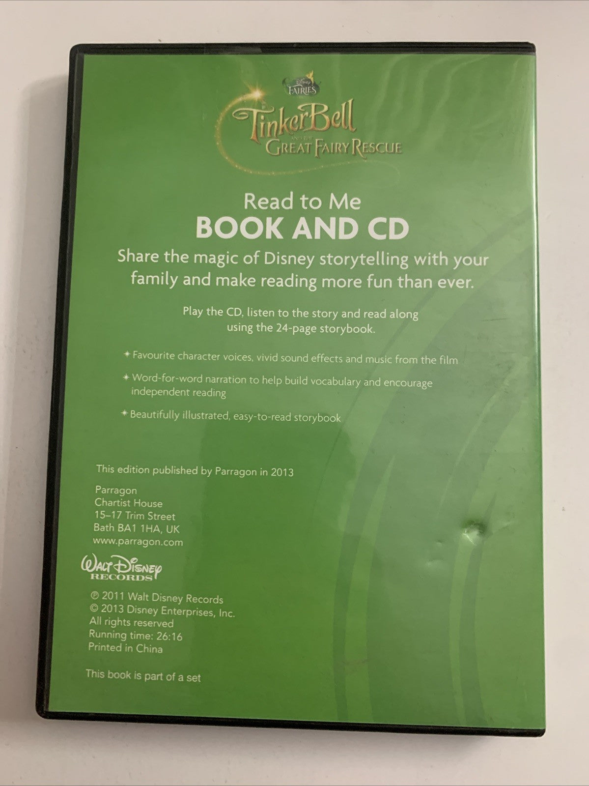 Disney TinkerBell and the Great Fairy Rescue Read to me Book and CD