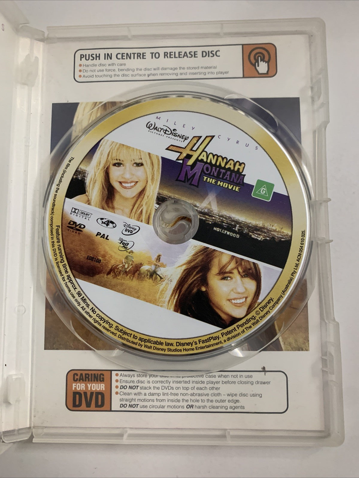Hannah Montana The Movie (DVD, 2009) Taylor Swift, Miley Cyrus Region 4