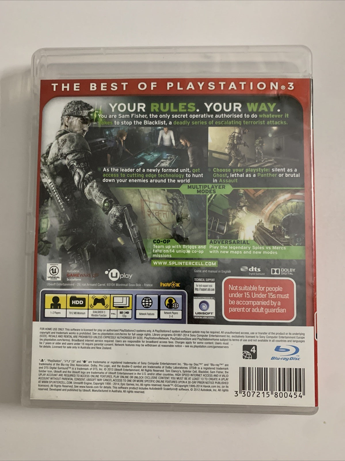 Tom Clancy's Splinter Cell: Blacklist  PS3 Sony PlayStation 3 Game Complete