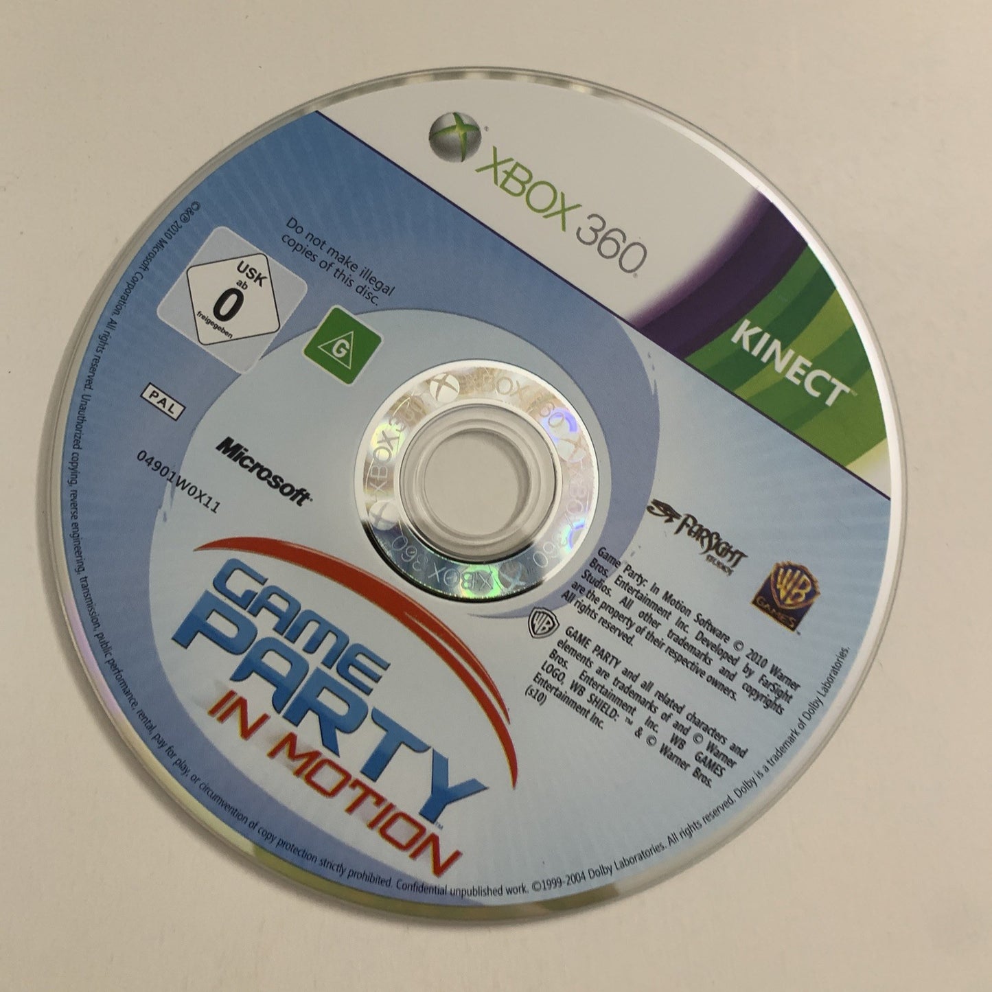 Game Party In Motion  Microsoft XBOX 360 Kinect PAL Game Complete