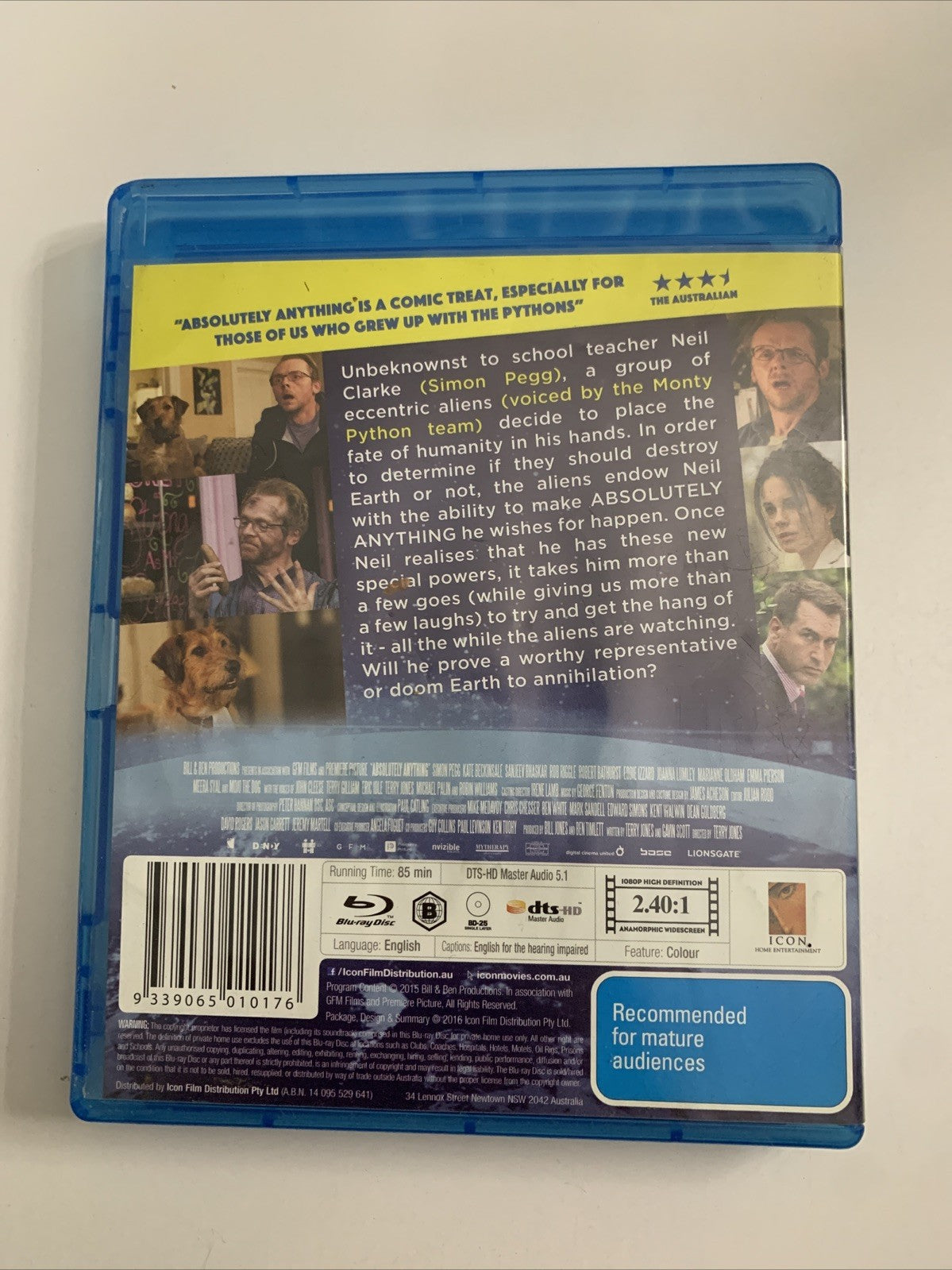 Absolutely Anything (Blu-ray, 2015) Simon Pegg, Robin Williams  Region B