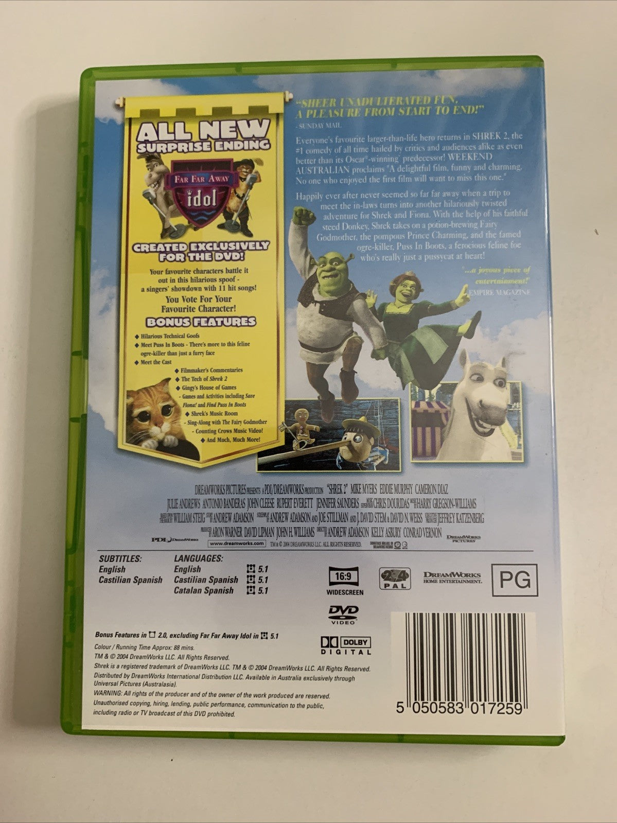 Shrek 2 (DVD, 2004) Dreamworks Animation Region 4