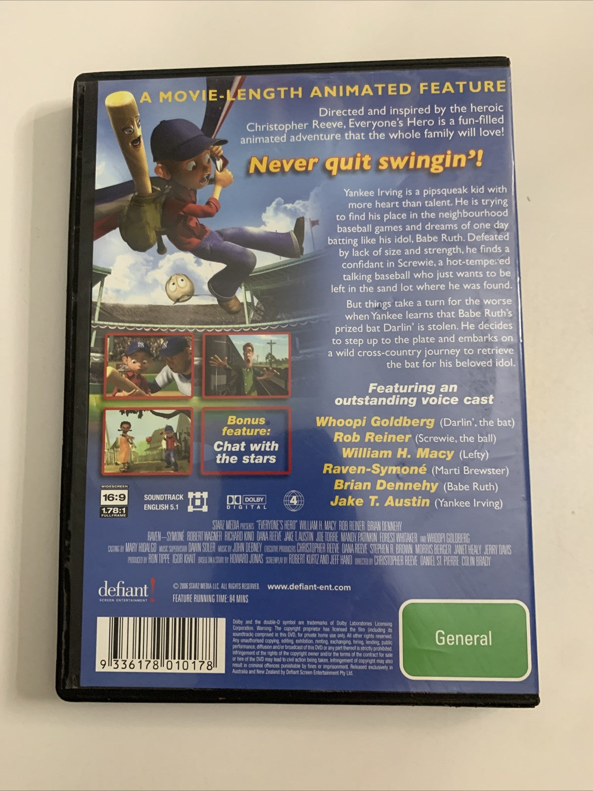 Everyone's Hero (DVD, 2006) Animation Brian Dennehy, Jake T. Austin Region 4