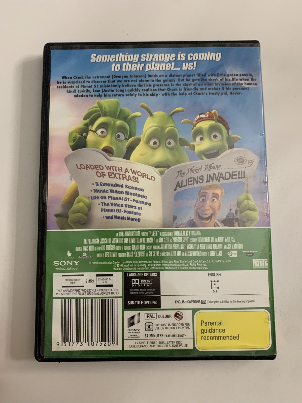 Planet 51 (DVD, 2009) Animation Dwayne Johnson, Justin Long Region 4