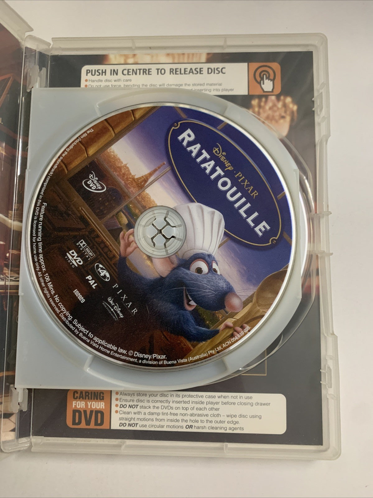 Ratatouille (DVD, 2007) DIsney Pixar Animated Film Region 4