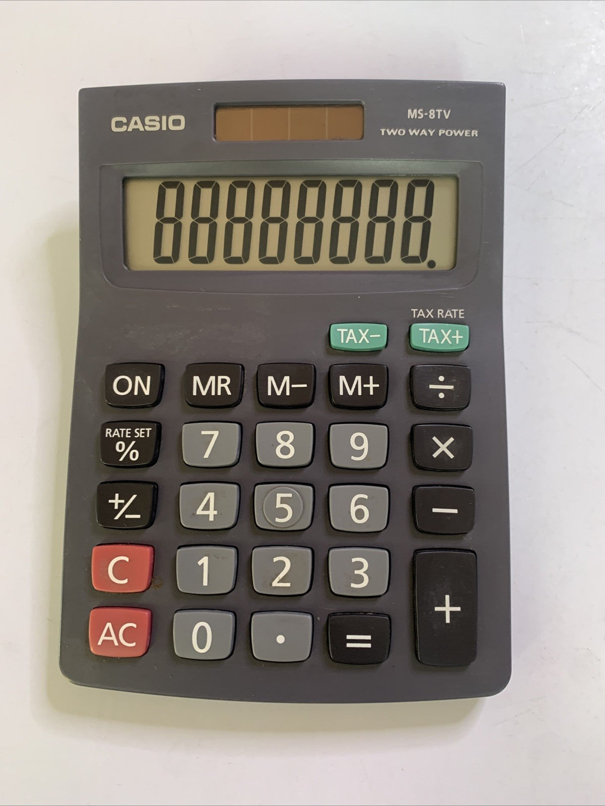 Casio MS-8TV Tax Calculator Solar Battery