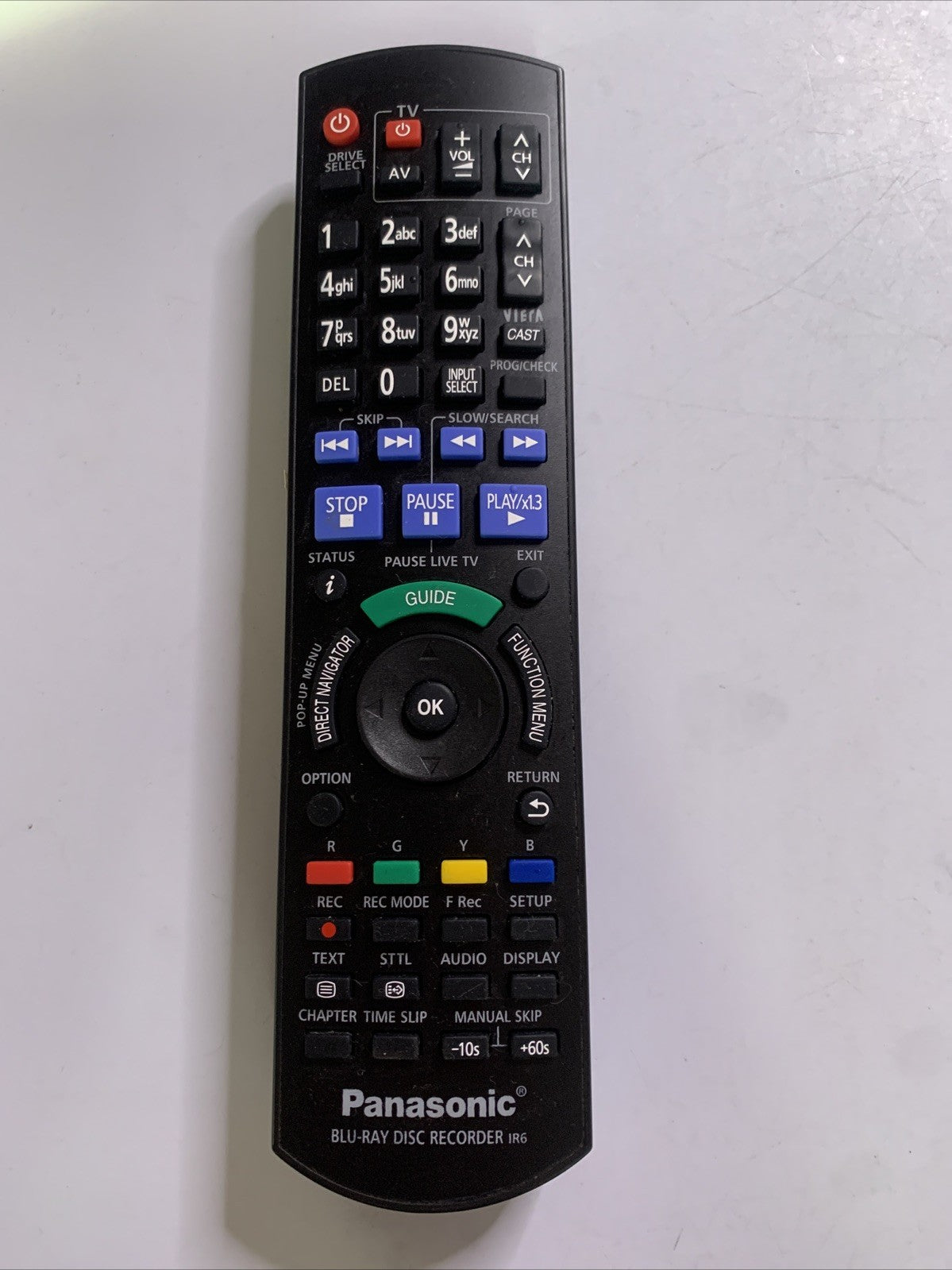 Genuine Panasonic Blu-ray Disc Recorder Remote Control