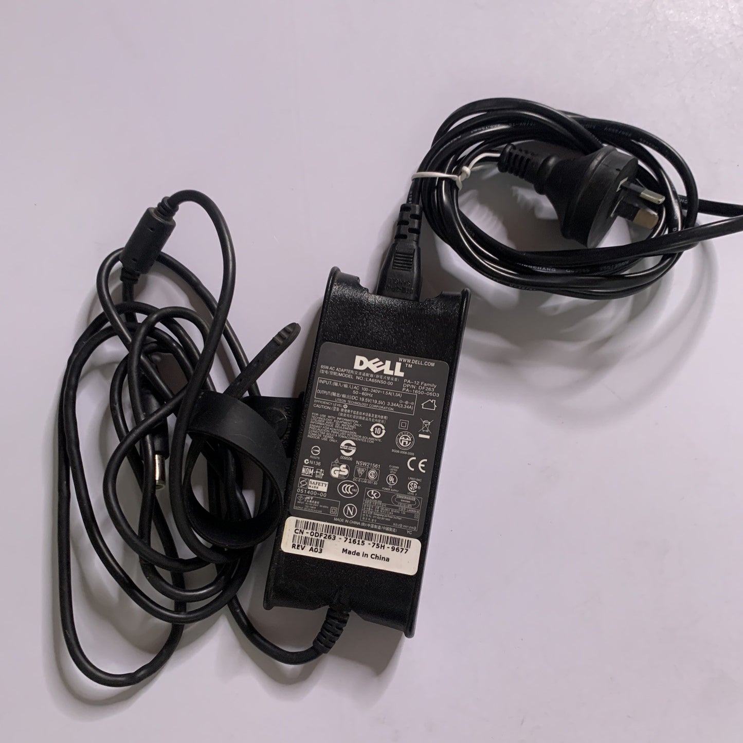 Genuine Dell Laptop Power Supply LA65NS0-00 Charger 19.5V 3.34A PA-1650-06D3