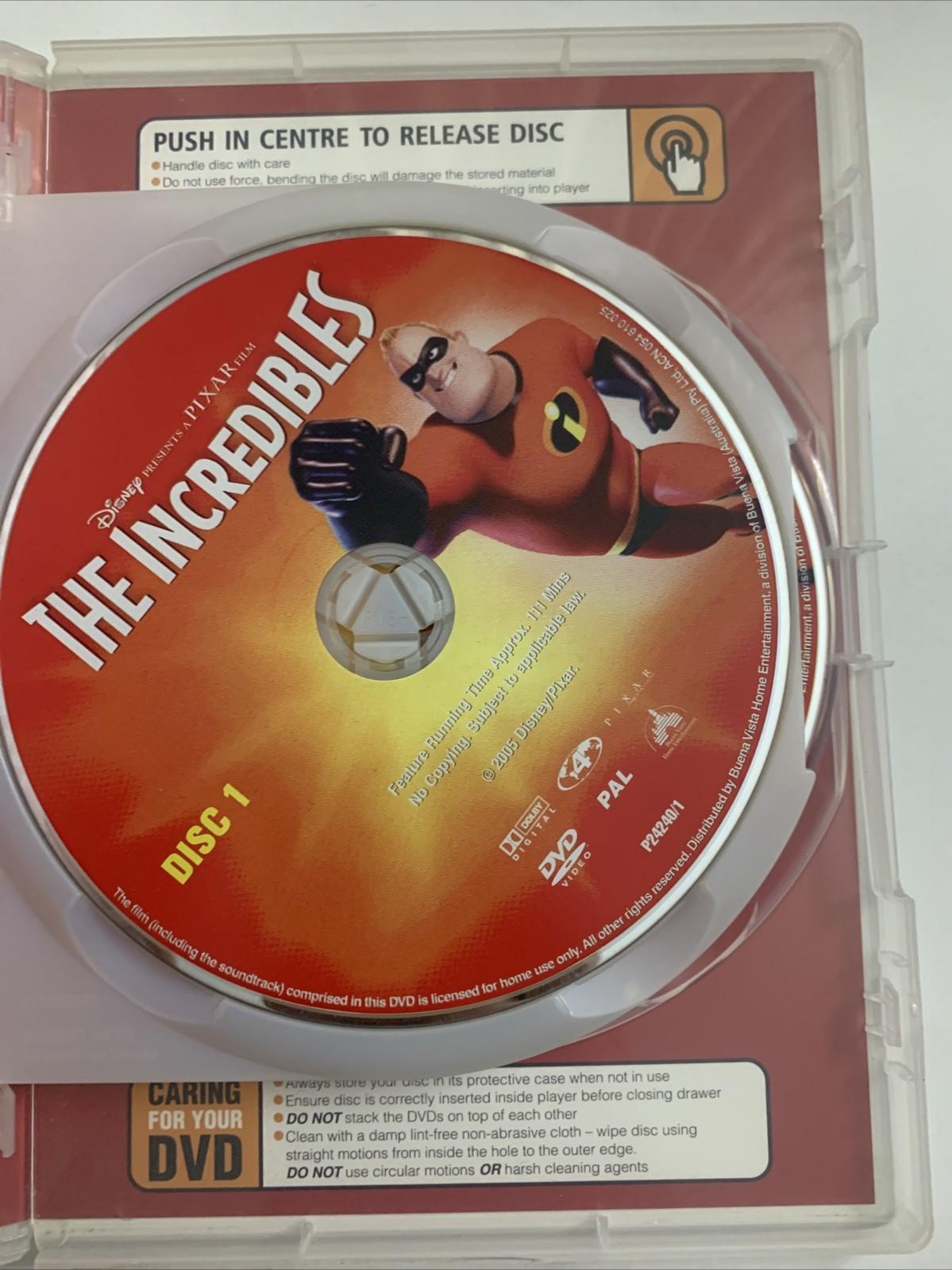 The Incredibles (DVD, 2004) Disney Pixar Animation Film Region 4