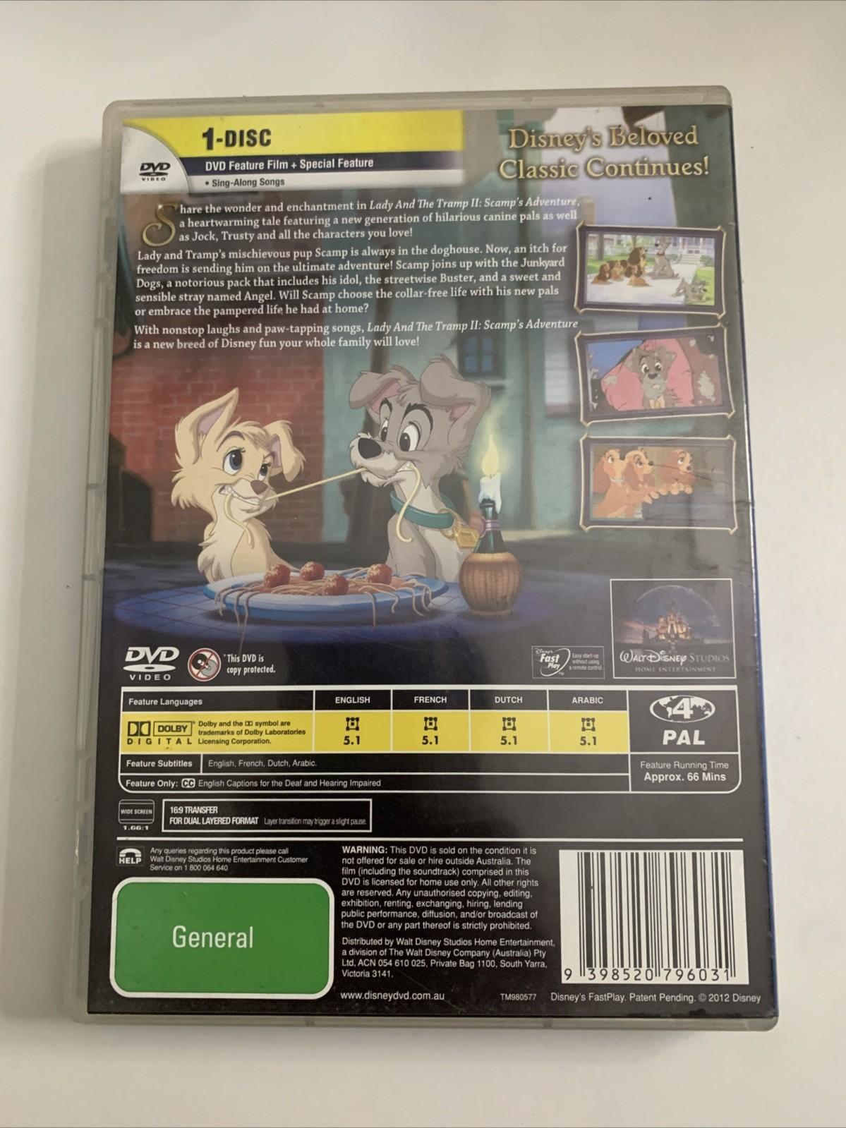 Lady And The Tramp II: Scamp's Adventure (DVD, 1999) Disney Region 4