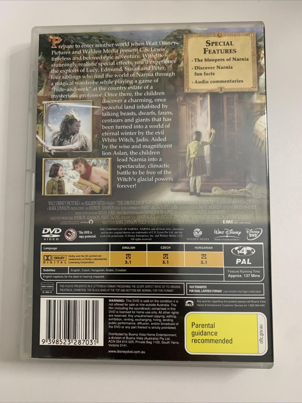 The Chronicles of Narnia: The Lion, The Witch & The Wardrobe (DVD, 2005) Region4