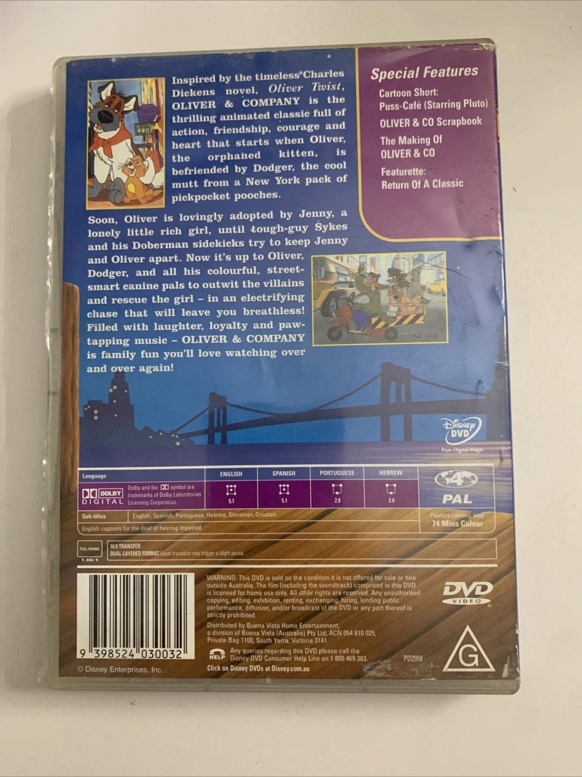 Oliver & Company (DVD, 1988) Disney Animated Film Region 4