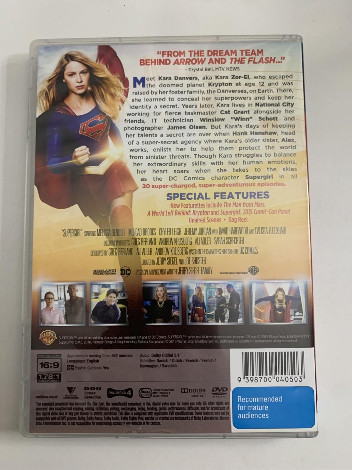 Supergirl : Season 1 (DVD, 2015, 5-Discs) Melissa Benoist Region 4