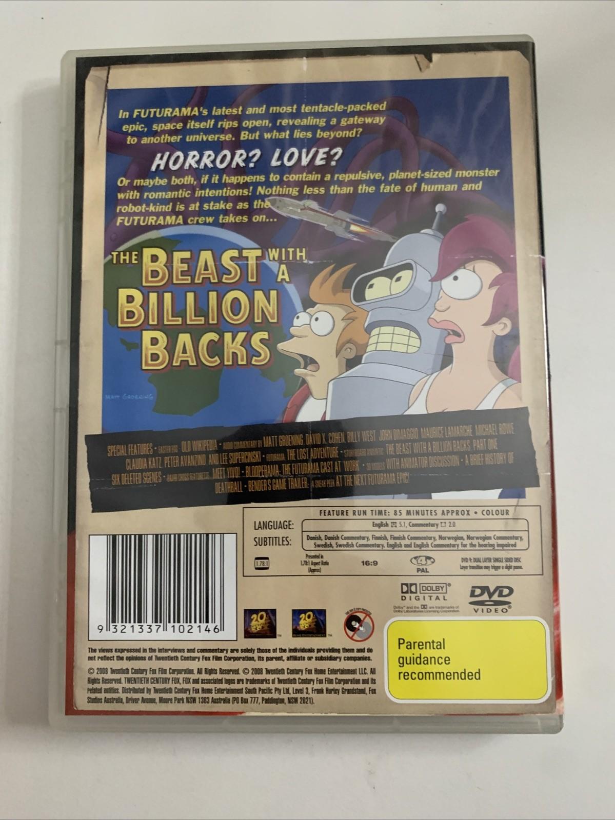 Futurama: The Beast With A Billion Backs (DVD, 2008) Lenticular Limited Edition