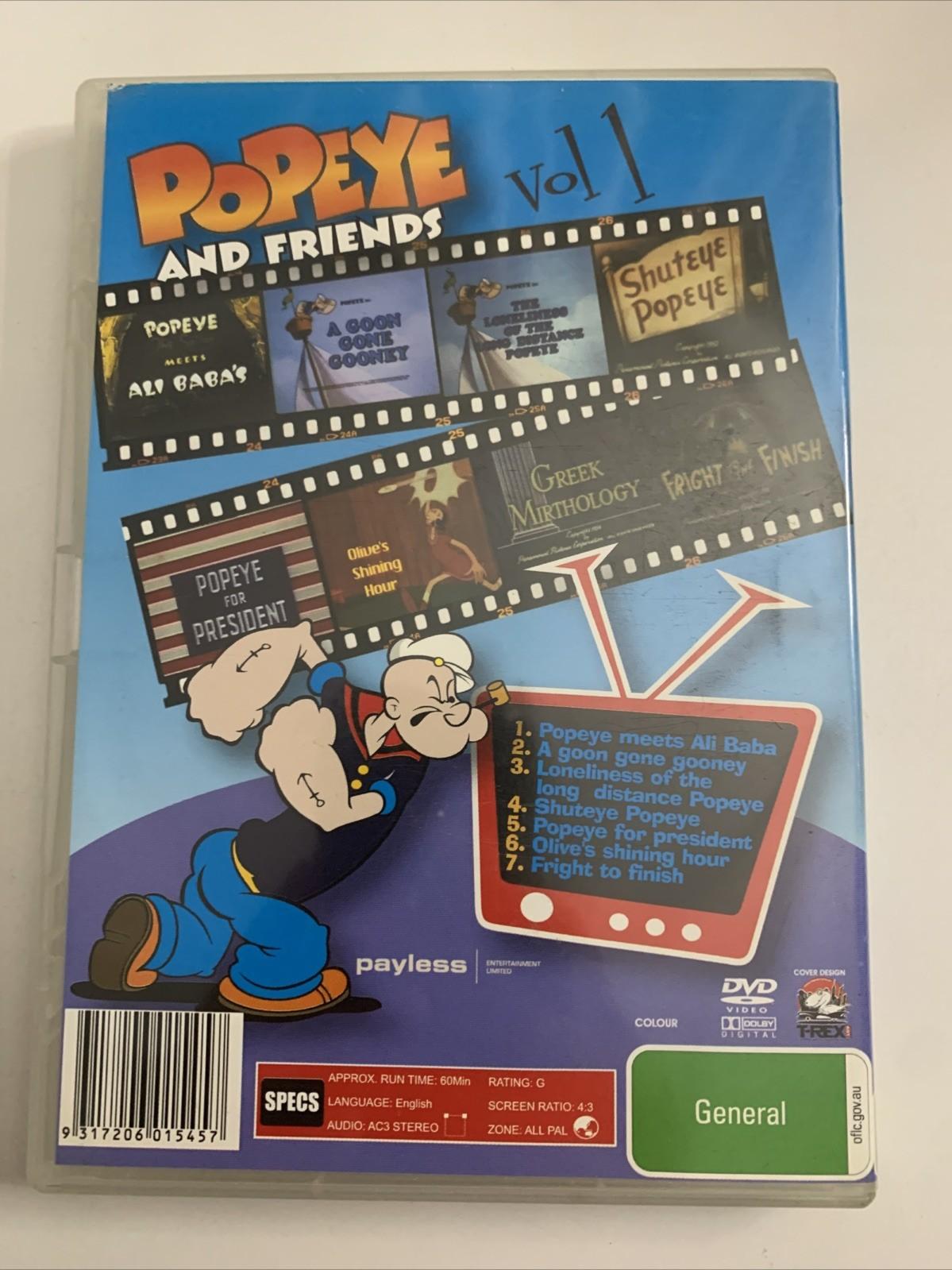 Popeye And Friends Vol 1 (DVD, 1976) All Regions