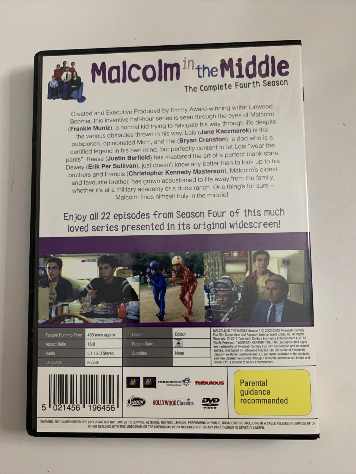 Malcolm in the Middle : Season 4 (DVD, 2003, 3-Discs) Comedy Region 4